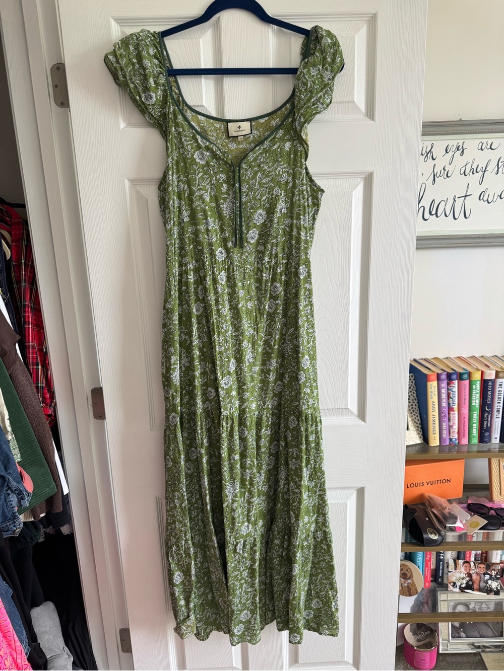 Tuckernuck Olive Green Floral Maxi Dress